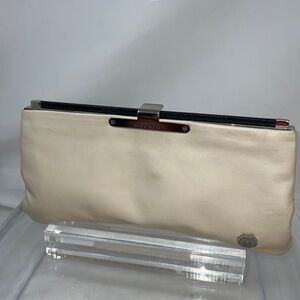 JASON WU Cream Leather Clutch Bag